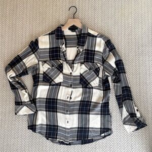 Sanctuary Flannel Navy Button Down Size Medium